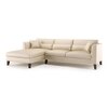 Lewis Sectional Sofa (Colour : Pearl, Cushion : Hard, Seater : Left Aligned 3 Seater + Left Aligned Chaise)