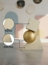 Geometric Gold Sphere Sculpture Showpiece White Decorative Table Accent 31 cm