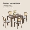 Atlas Crest Storage Solid Wood 4 Seater Dining Table With Reed Dining Chairs
