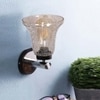 Devansh Metal Electric Wall Light in gold Colour with Transparent Shade Count of 1 Light