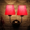Devansh Metal Electric Wall Light in Gold Colour with Red Shade Count of 2 Lights