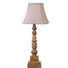 Devansh Off-White Cotton Vintage  Lamp With Wood Base (12X8X24)