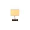Toni Off White Fabric Shade Table Lamp with Black Iron Base