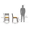 Caprica Solid Wood Dining Chair Set Of 2 In Mango Walnut Finish With Yellow Fabric Colour