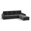 Apollo Sofa (Colour : Pebble Grey, Cushion : Hard, Back Type : High Back, Seating Capacity : Right Aligned 3 Seater + Right Aligned Chaise)