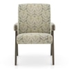 Chandigarh Lounge Chair in Rustic Green Damask Colour