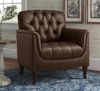Jones Pu Leather Wing Chair- Brown