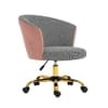 Doe Buck Paolo Pink Houndstooth Upholstered Swivel Office Chair