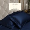 Stoa Paris Satin Pillow Covers,  Premium Plain Pillow Cover Set of 2, 68L x 45W cms - Mystique Blue