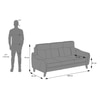 Ronan 3 Seater Fabric Sofa In Rust Colour