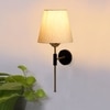 Devansh Metal Electric Wall Light in Black Colour with off-white Shade Count of 1 Light