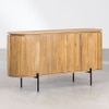 Leeds Solid Mango Wood Sideboard with 4 Door in Natural Finish with Metal Legs
