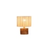 Clifford Round Bamboo Table lamp with Natural Wood Base