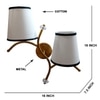 Devansh Metal Electric Wall Light in Gold Colour with White & Black Shade Count of 2 Lights