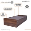 Maverick Engineered Wood Single Size Bed Without Head Board in Columbian Walnut Finish