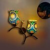 Devansh Metal Electric Wall Light in Gold Colour with Multi Shade Count of 2 Lights