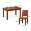 Globally Indian Shilpa Solid Sheesham Wood 4 Seater Dining Table Set 4 Chairs Terracotta Orange