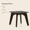 Galaxy Stone Side Table in American Walnut Finish