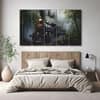 The Castle Decor Train Art Wall Painting Wooden Framed Digital Painting 27x48 Inch