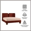 Nobella Opal Queen Size Bed in Orange Velvet with Spherical Legs, Oak Wood Frame & Hydraulic Storage