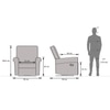 Diaz Rocker Swivel Recliner Blue Micro Velvet