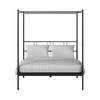 Perryn Four Poster Metal Non Storage King Bed in Satin Black Finish