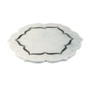 Marble Brass Inlay Flower Shape Platter