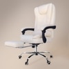 Kepler Brooks Italia Premium Leatherette Office Desk Chair in Off White Colour