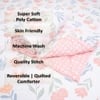 White Floral 4 Pcs Comforter set with Queen size bedsheet + 2 Pillow covers