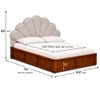Pankhuri Solid Wood Queen Size Upholstered Bed With Hydraulic Storage (Provincial Teak Finish, Grey Colour)