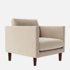 Tharoli Velvet 1 Seater Sofa in Cream Colour