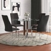 Sanchez 4 Seater Round Table With 4 Ingrid Dining (Finish- Grey)