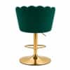 Doe Buck Luxury Green Velvet Adjustable Bar Stool Chair with Gold Hydraulic Base