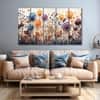 The Castle Decor Abstract Flower Wall Art Set of 5 27x48 Inch