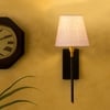 Devansh Metal Electric Wall Light in Black Colour with White Shade Count of 1 Light