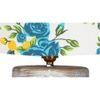 Luca Multicolor cotton table lamp with White Brushed wood base