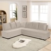Melo 3 Seater Left Sectional Velvet Sofa Cum Bed in Cream colour