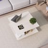 Hexa Engineered Wood Coffee Table With Metal Legs In Giant Wood And Frosty White