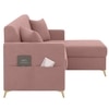 Convil Velvet L Shape 4 Seater Sofa in Pink Color