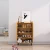 Hexa Red Engineered Wood Shoe Rack in Giant Wood Colour
