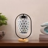 Devansh Multicolor Glass Wooden & Iron  Table Lamp -17 Inch Height  -Y