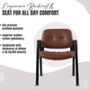 Kepler Brooks Embassy Leatherette Visitor Chair in Brown Colour