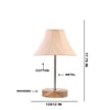 Devansh Off-White Cotton Vintage Straight Pleated   Lamp With Natural  Wood Base  & Steel Pipe  (12X19)