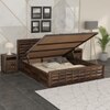 Shashi Sheesham Wood Queen Size Bed In Provincial Teak Finish With Hydraulic Storage (60 x 78 inches)