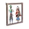 Desert Art Metal Handpainted Dancer Couple Wall Hanging in Black Colour