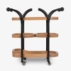 Andaman Jolly Solid Wood Service Trolley in Black Colour