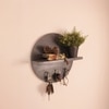 Lotus Wooden Wall Shelf Organiser With Key Holders