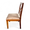 Newport Sheesham Wood Dining Chair in Beige Velvet     HONEY FINISH