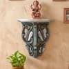 Multishade Colour Solid Wood Handcarved Rajat Patra Floating Wall Shelf with distres finish by DisooFashions
