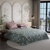 Stoa Paris Super King Size Cotton Bedsheet with 4 Pillow Covers  Size Wild Magnolia Blue